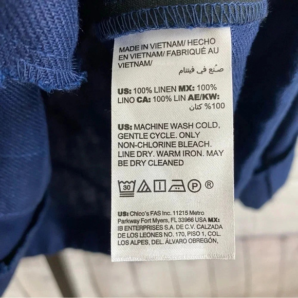 Chico’s Linen Blue Lightweight Jacket Size 3 (16/18) - Picture 5 of 8